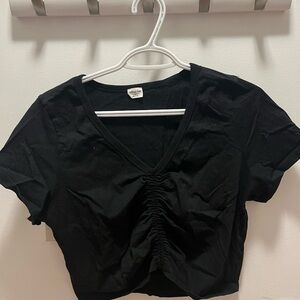 Wilfred Black Ruched Crop Top